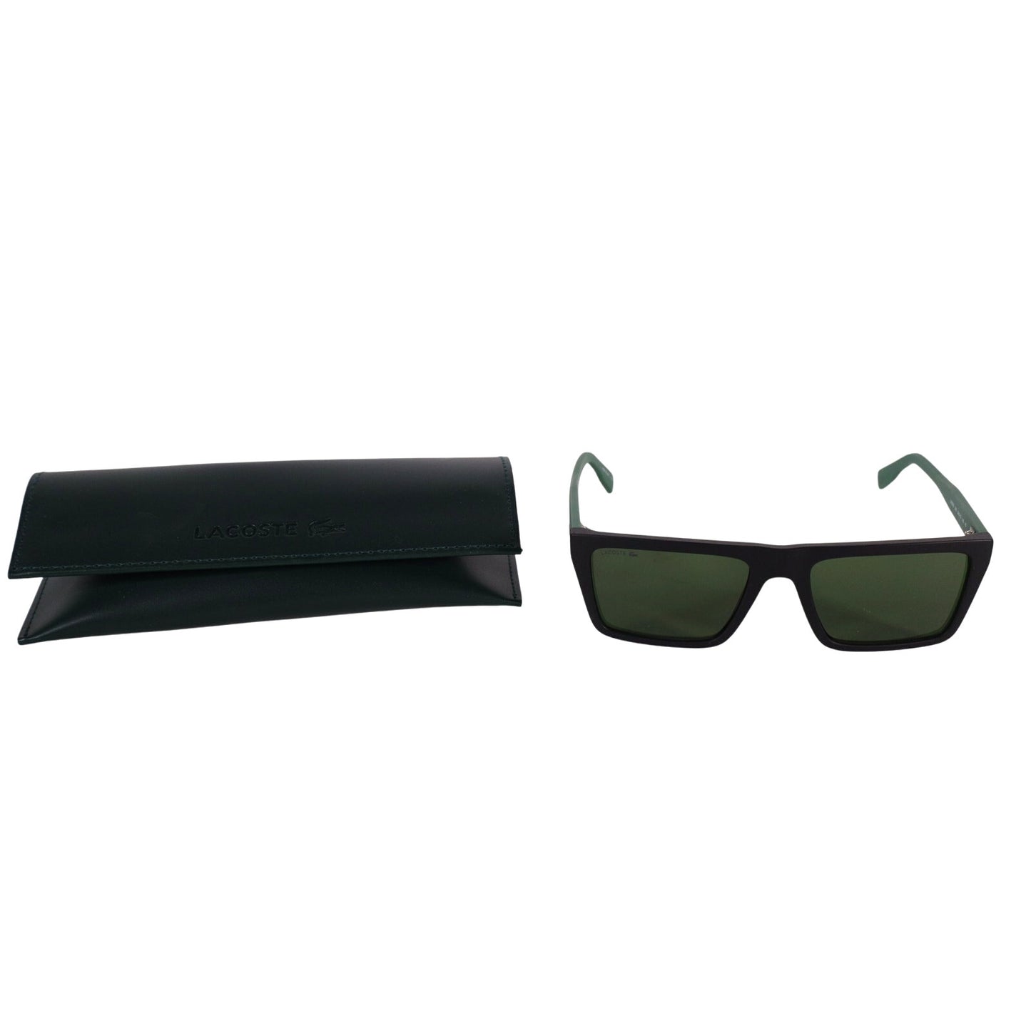 Lacoste Rectangle Mens Sunglasses - Matte Black / Green