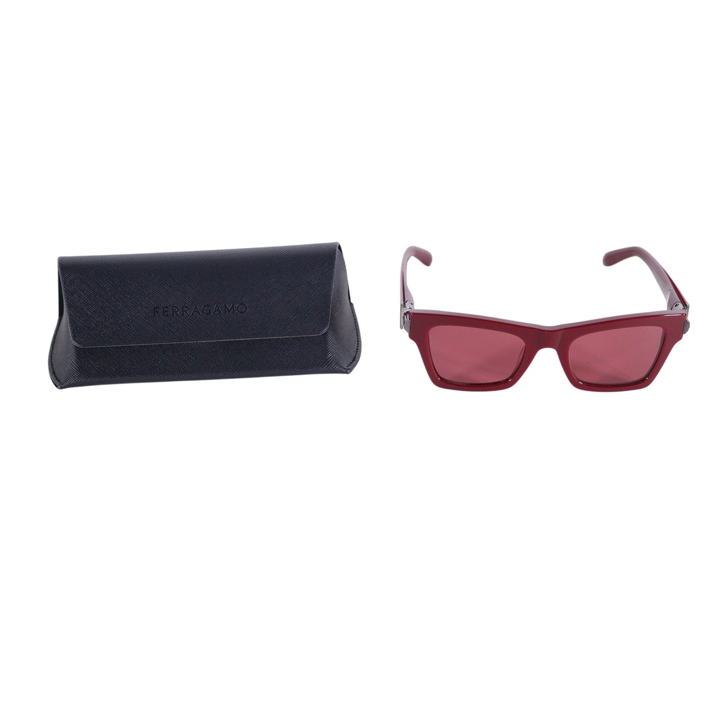 Salvatore Ferragamo Rectangle Sunglasses - Burgundy / Red