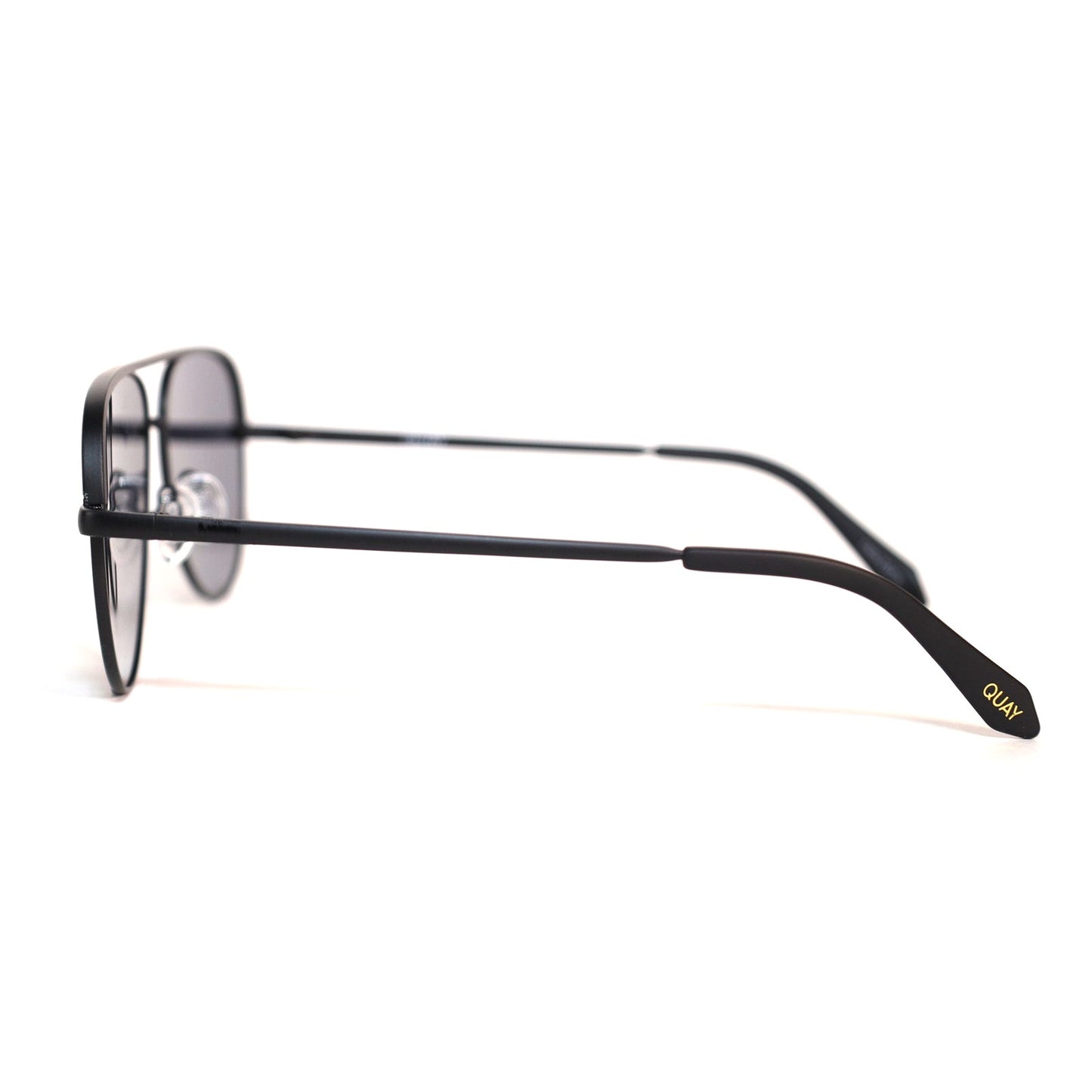 Quay Australia HIGH KEY MICRO Aviator Sunglasses - Black / Smoke