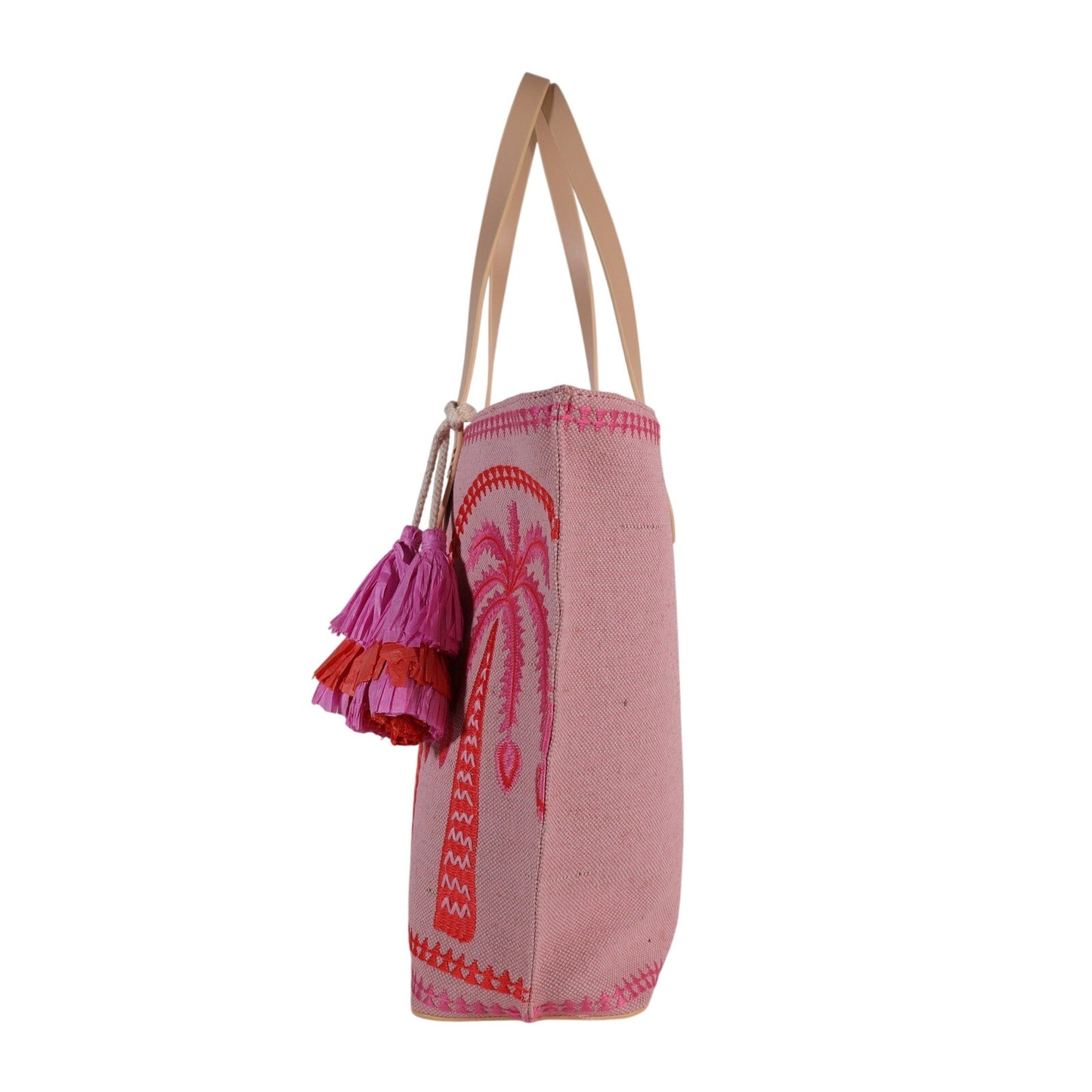 Spartina 449 Fiesta Embroidered Tote Bag- Richmond Hill Pink Palms