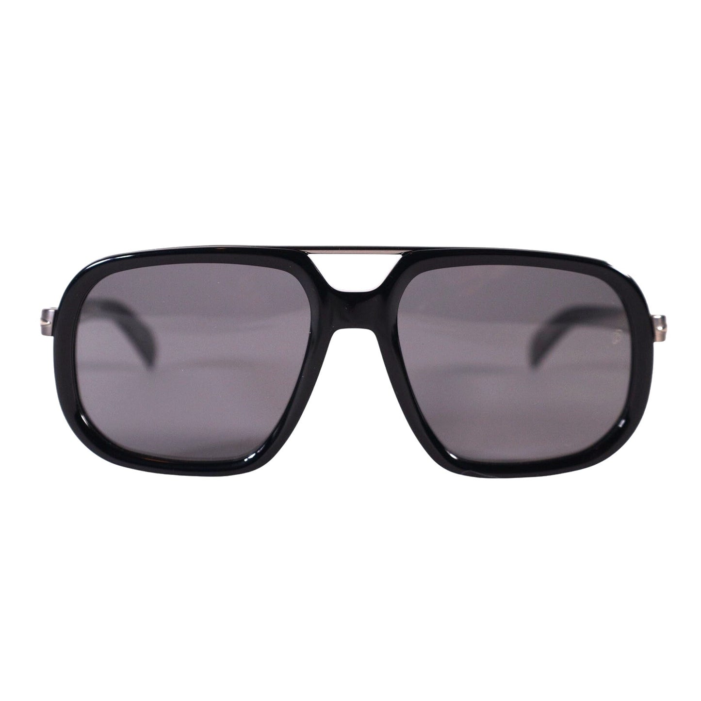 David Beckham Mens Modern Aviator Polarized Sunglasses-Black/Dark Ruthenium