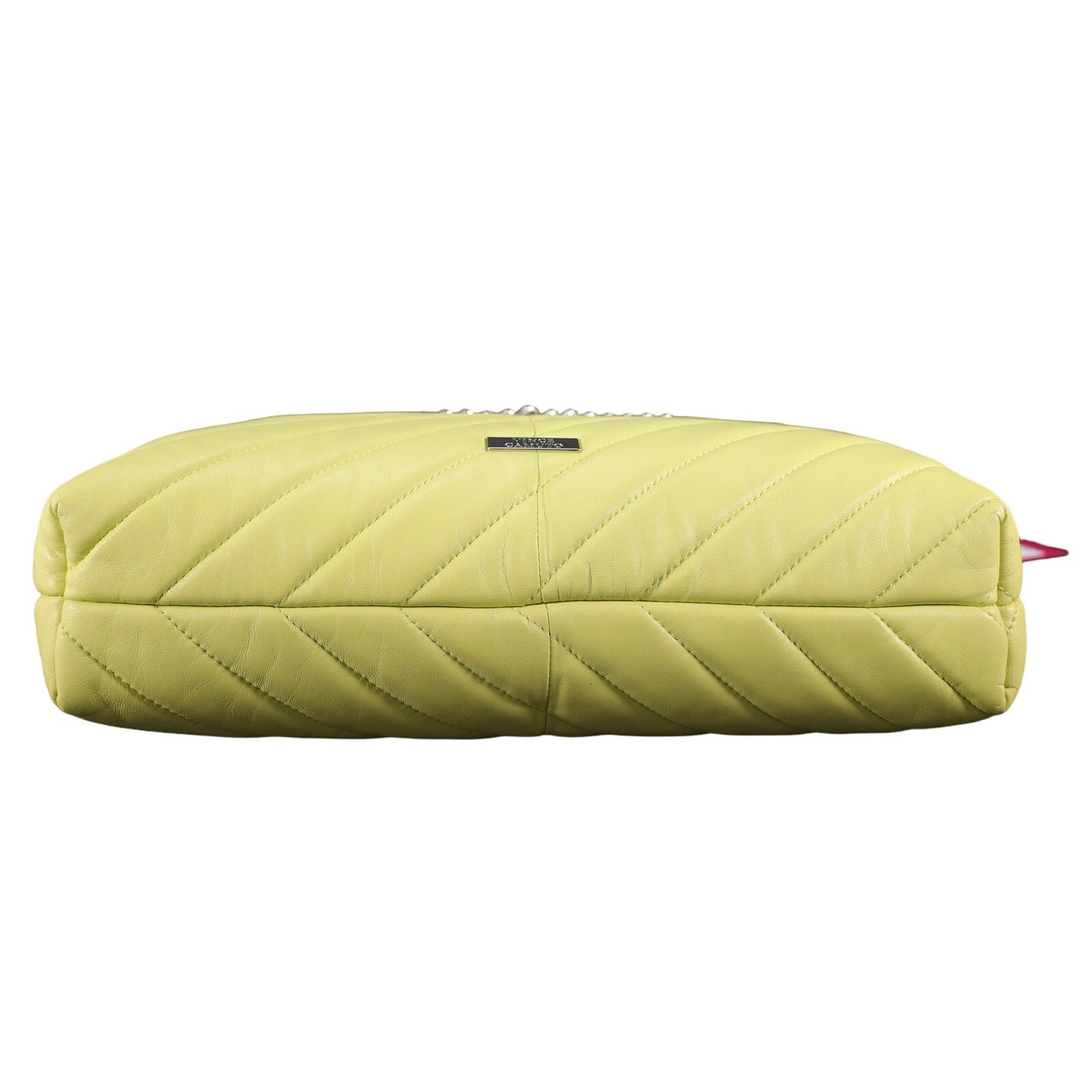 Vince Camuto Pehri Quilted Leather Shoulder Bag w/ Chain Strap-Celery Green