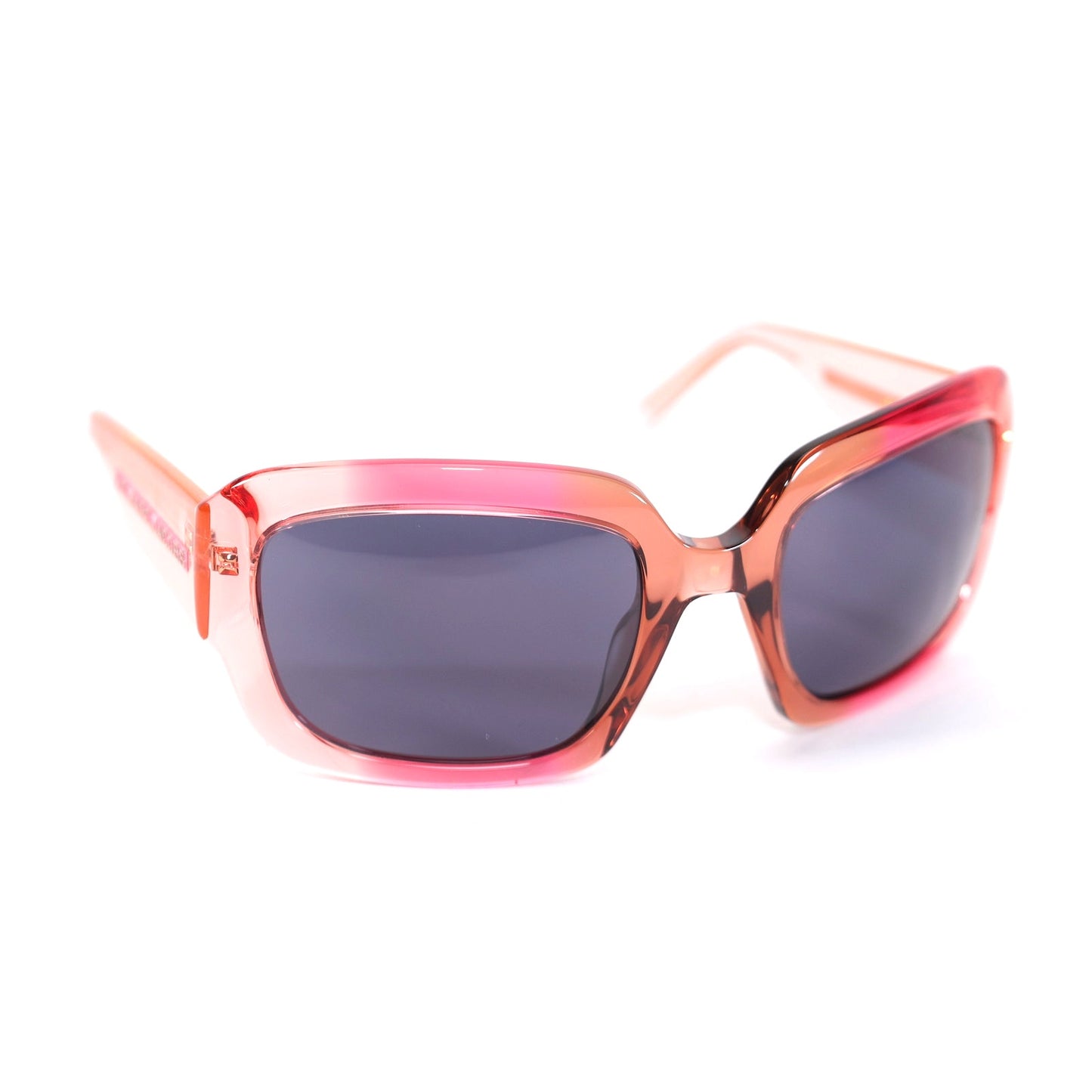 Marc Jacobs Wraparound Sunglasses - Transparent Red Pink Ombre / Grey