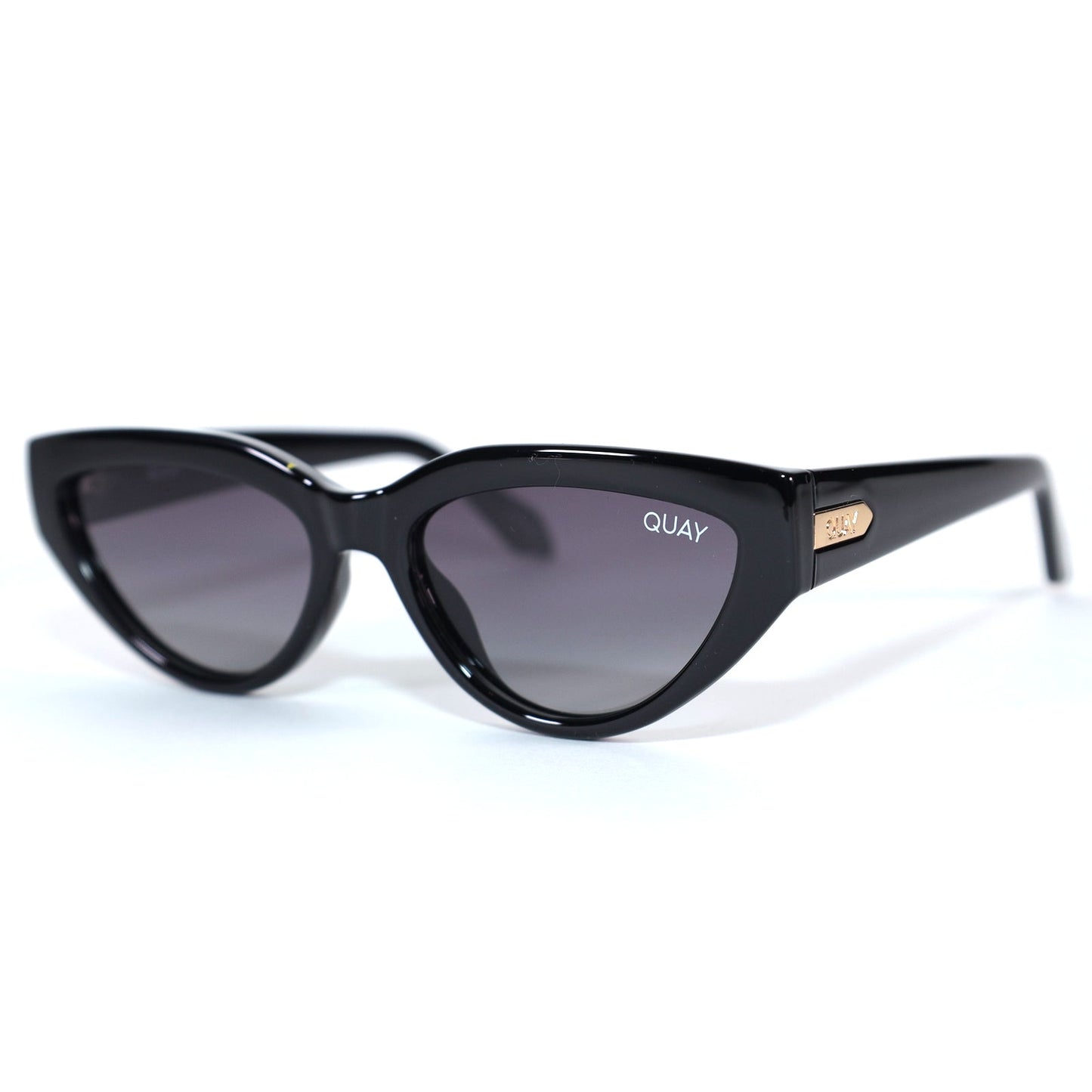 Quay Australia NARROW DOWN Cat Eye Sunglasses - Black / Smoke Polarized