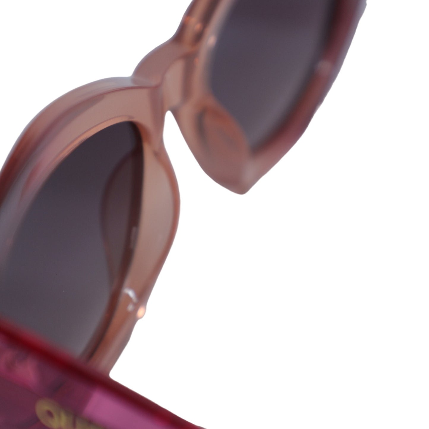 Quay Australia REAL ME Geometric Oval Sunglasses - Hot Pink Ombre/Gold