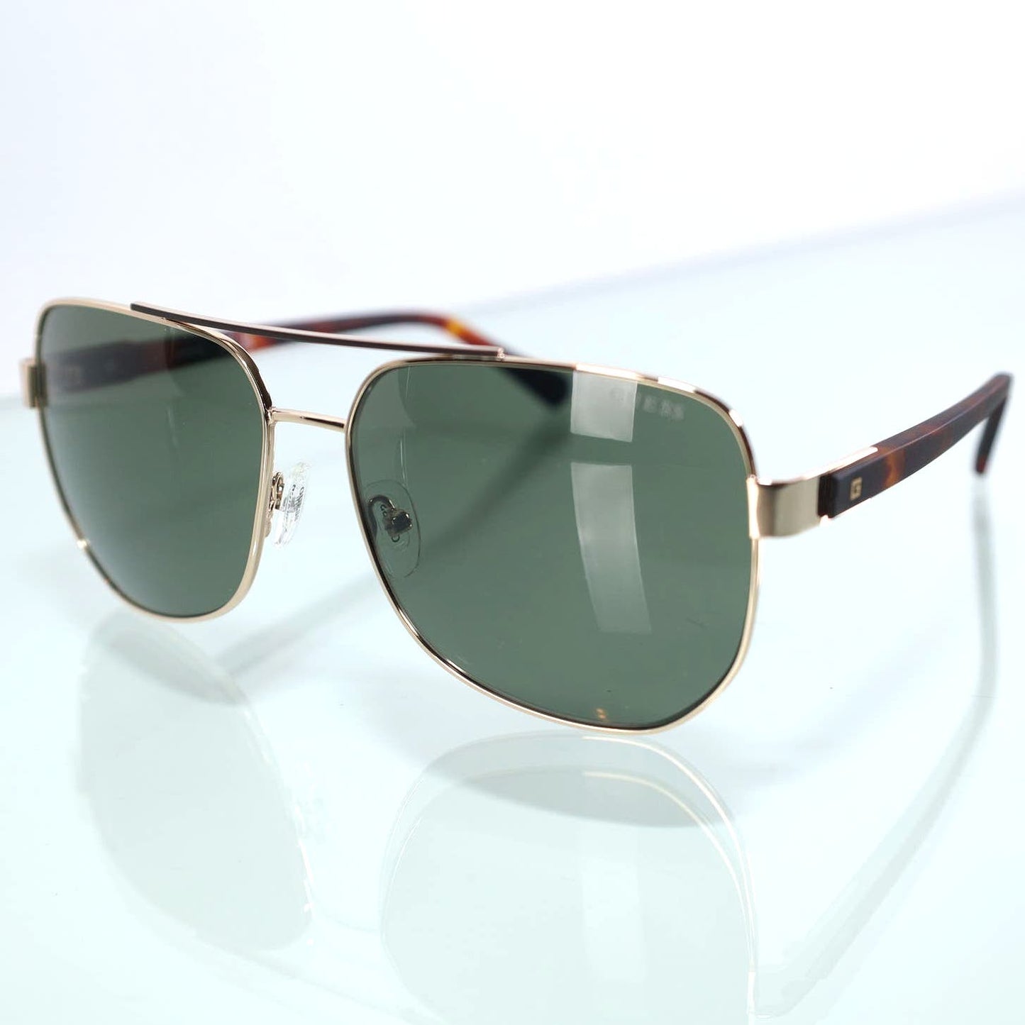 Guess Mens Metal Pilot Sunglasses - Gold/Green