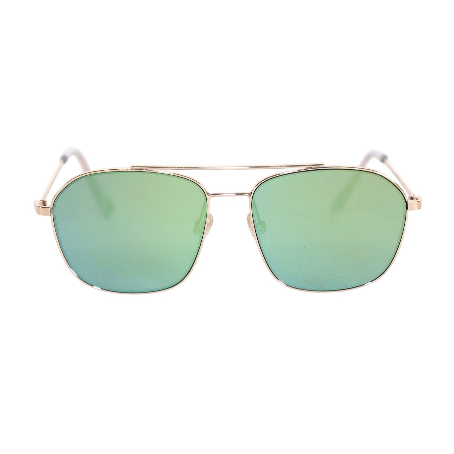 Fossil Navigator Aviator Mirrored Sunglasses - Gold / Blue-Green