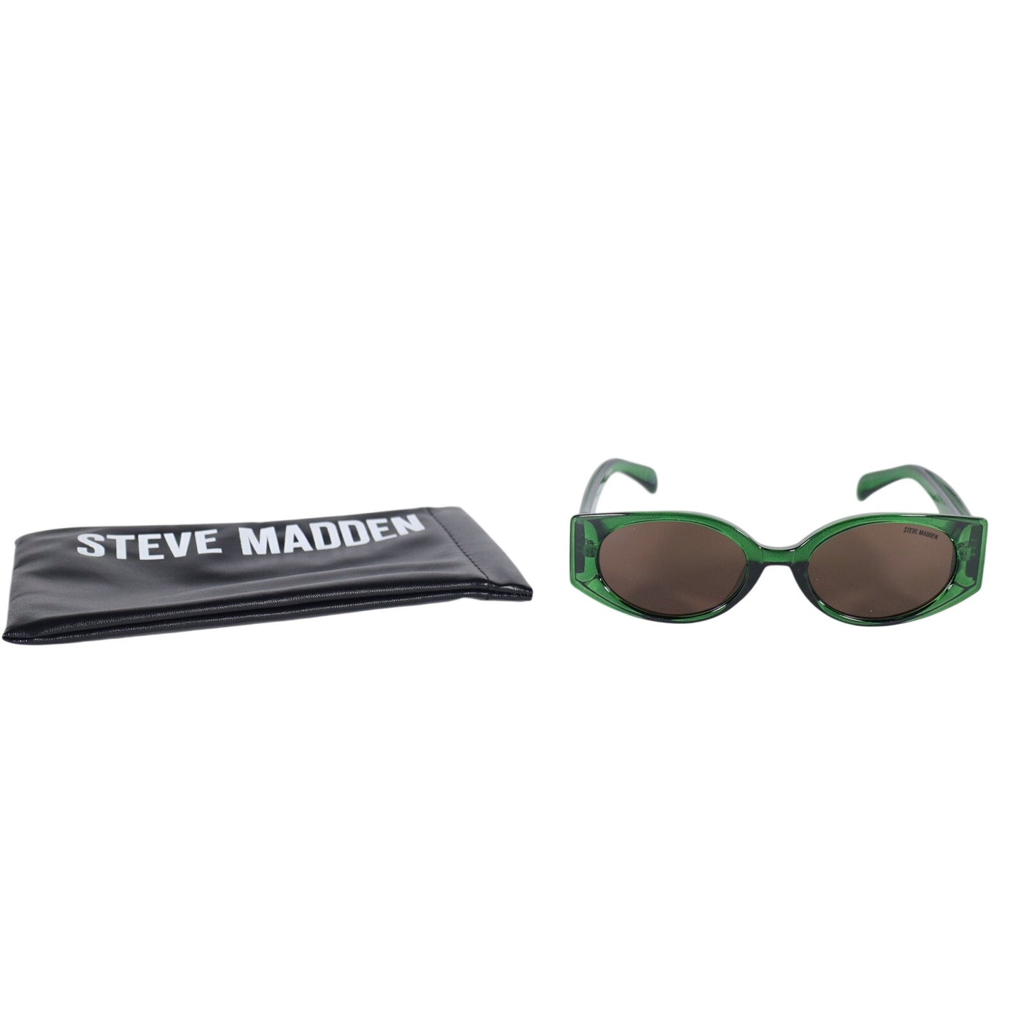 Steve Madden NANCEE Narrow Oval Sunglasses - Transparent Green / Grey
