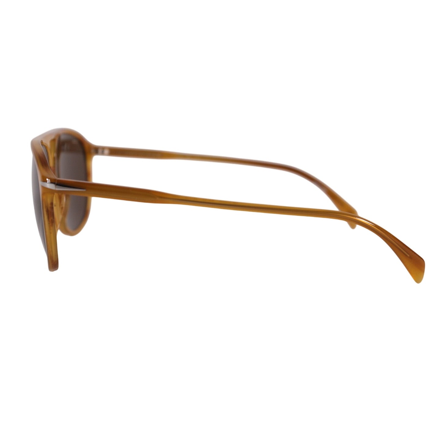 David Beckham Lightweight Aviator Sunglasses - Yellow Horn / Brown