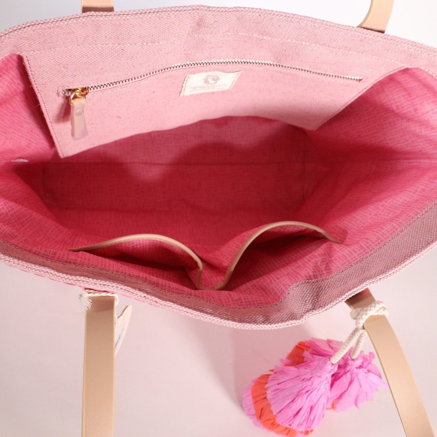 Spartina 449 Fiesta Embroidered Tote Bag- Richmond Hill Pink Palms