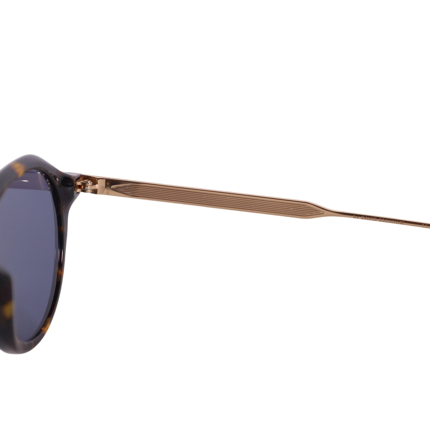 David Beckham Lightweight Round Mens Sunglasses- 21K Havana Gold / Blue