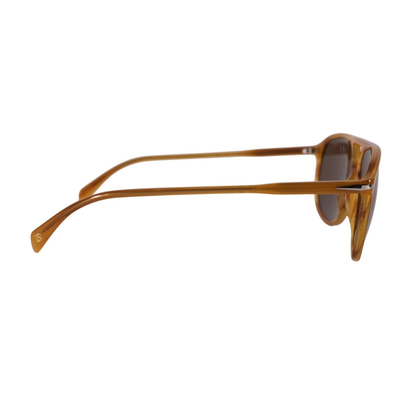 David Beckham Lightweight Aviator Sunglasses - Yellow Horn / Brown