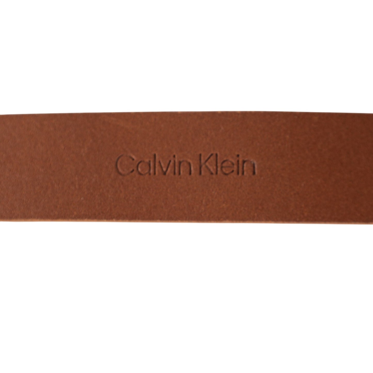 Calvin Klein Tan Genuine Leather Men’s Belt - Silver Buckle