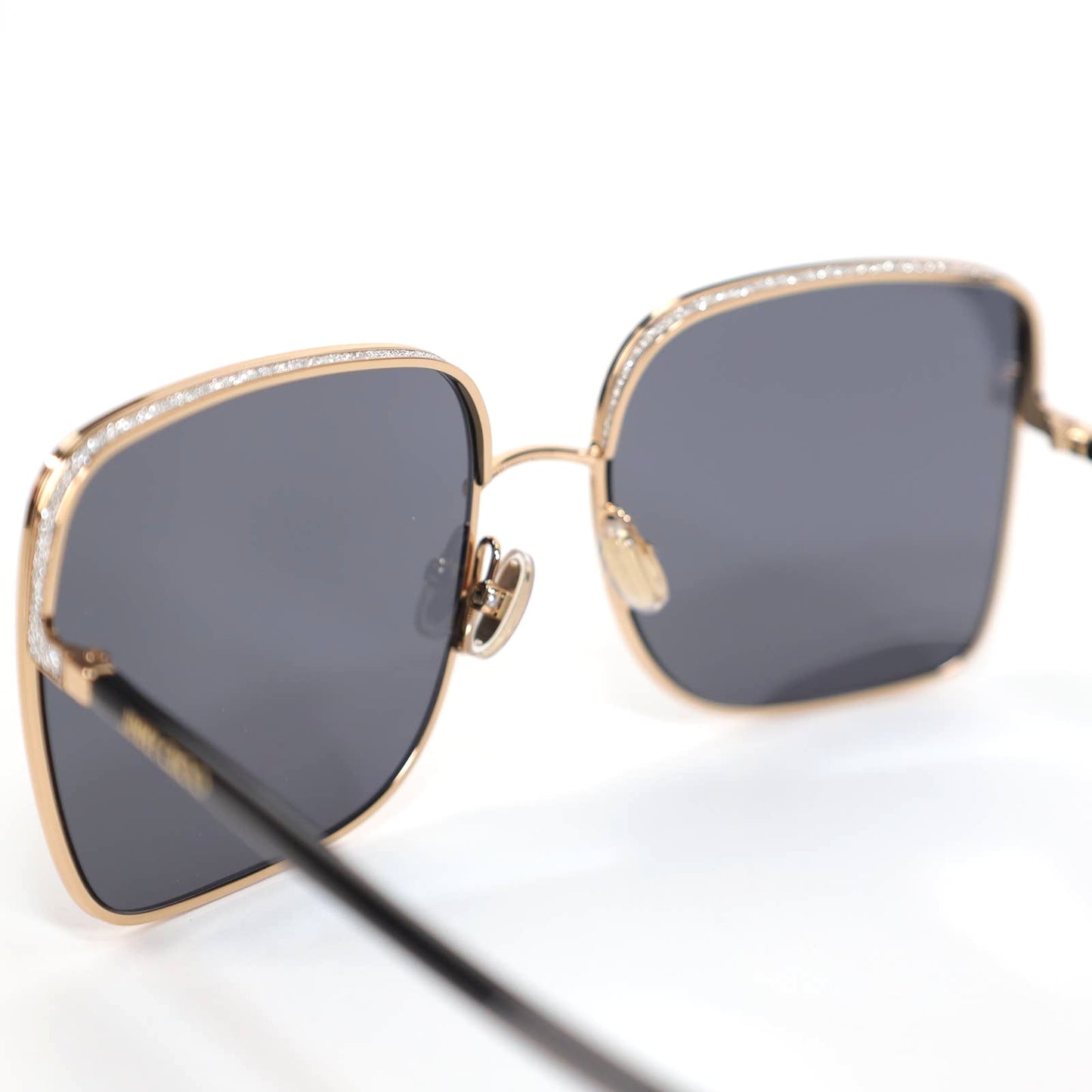 Jimmy Choo Oversized Square Aliana Sunglasses - Gold/Black