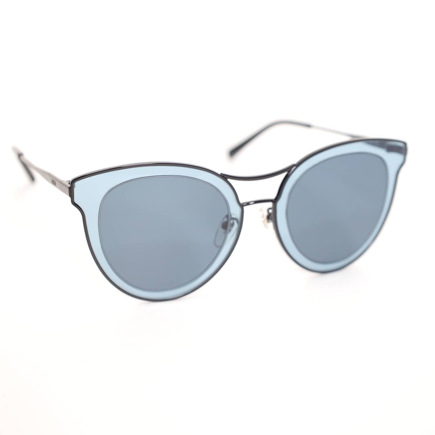 MCM Cat Eye Metal Womens Sunglasses - Shiny Black/Blue