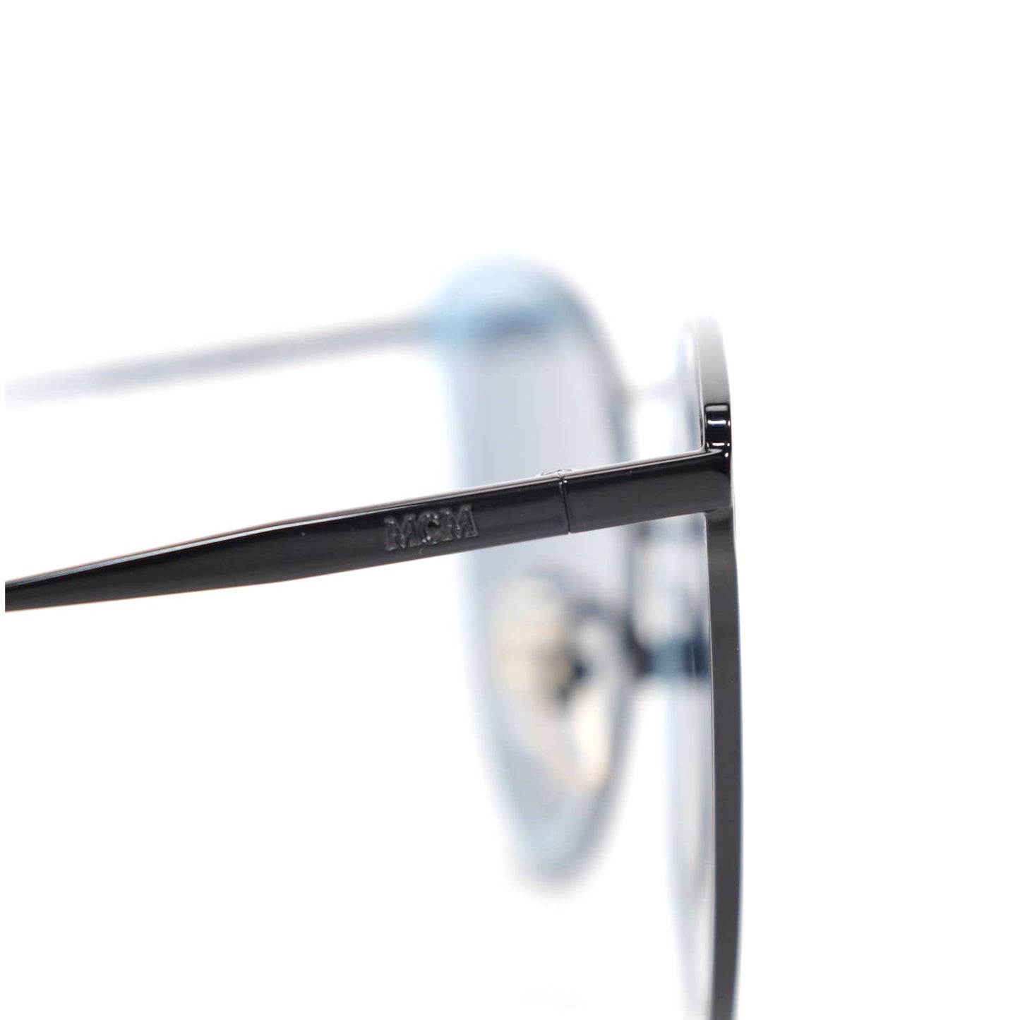 MCM Cat Eye Metal Womens Sunglasses - Shiny Black/Blue