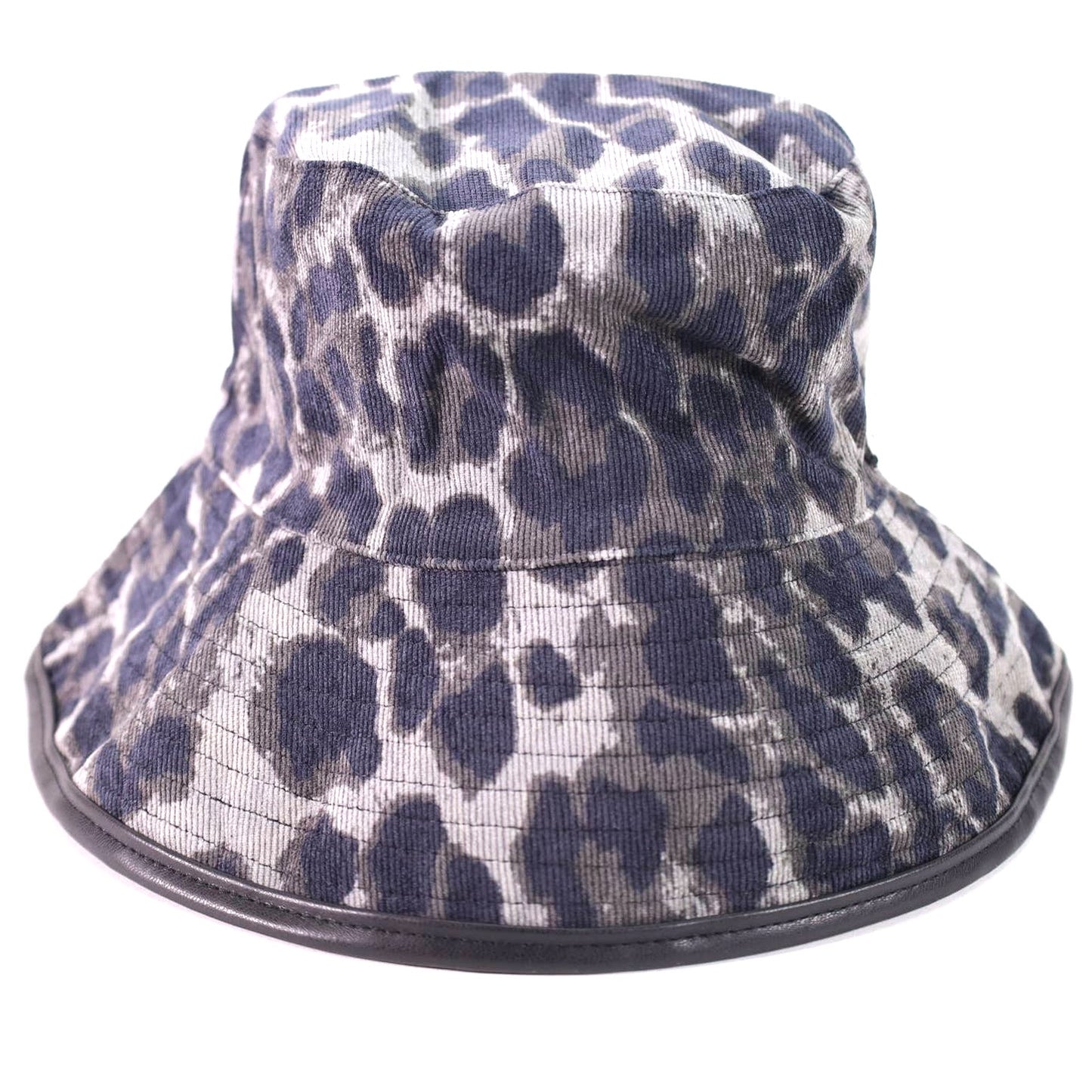 Nine West Animal Print Corduroy Bucket Hat - Black/Grey