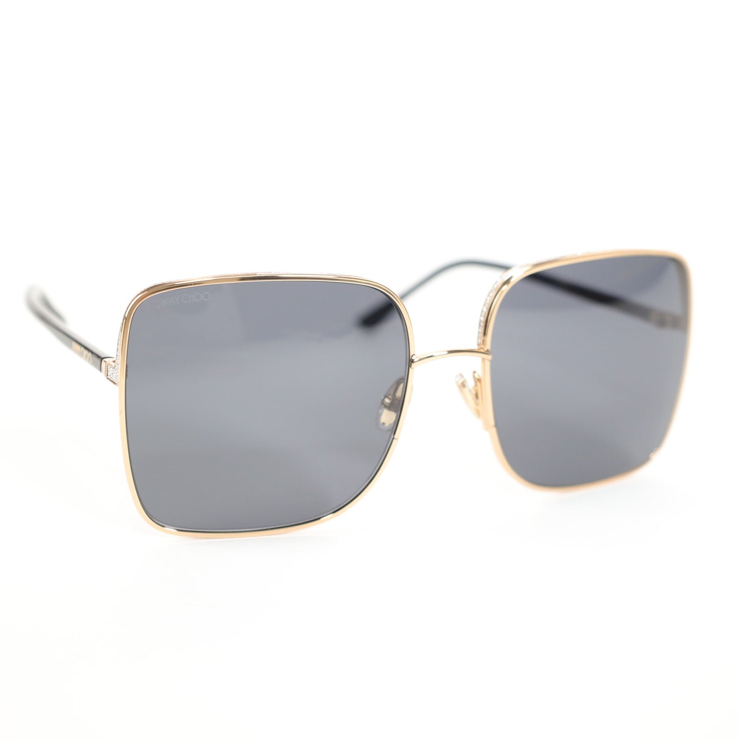 Jimmy Choo Oversized Square Aliana Sunglasses - Gold/Black