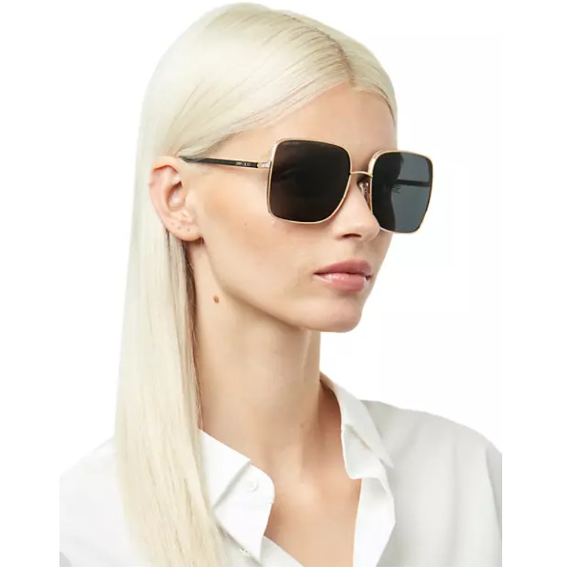 Jimmy Choo Oversized Square Aliana Sunglasses - Gold/Black