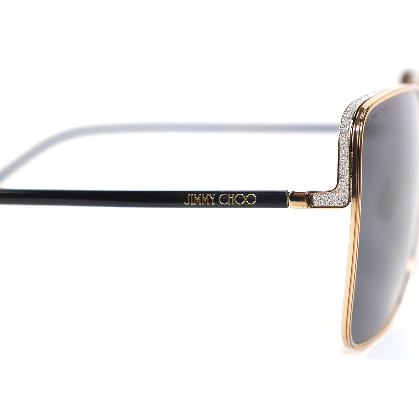Jimmy Choo Oversized Square Aliana Sunglasses - Gold/Black
