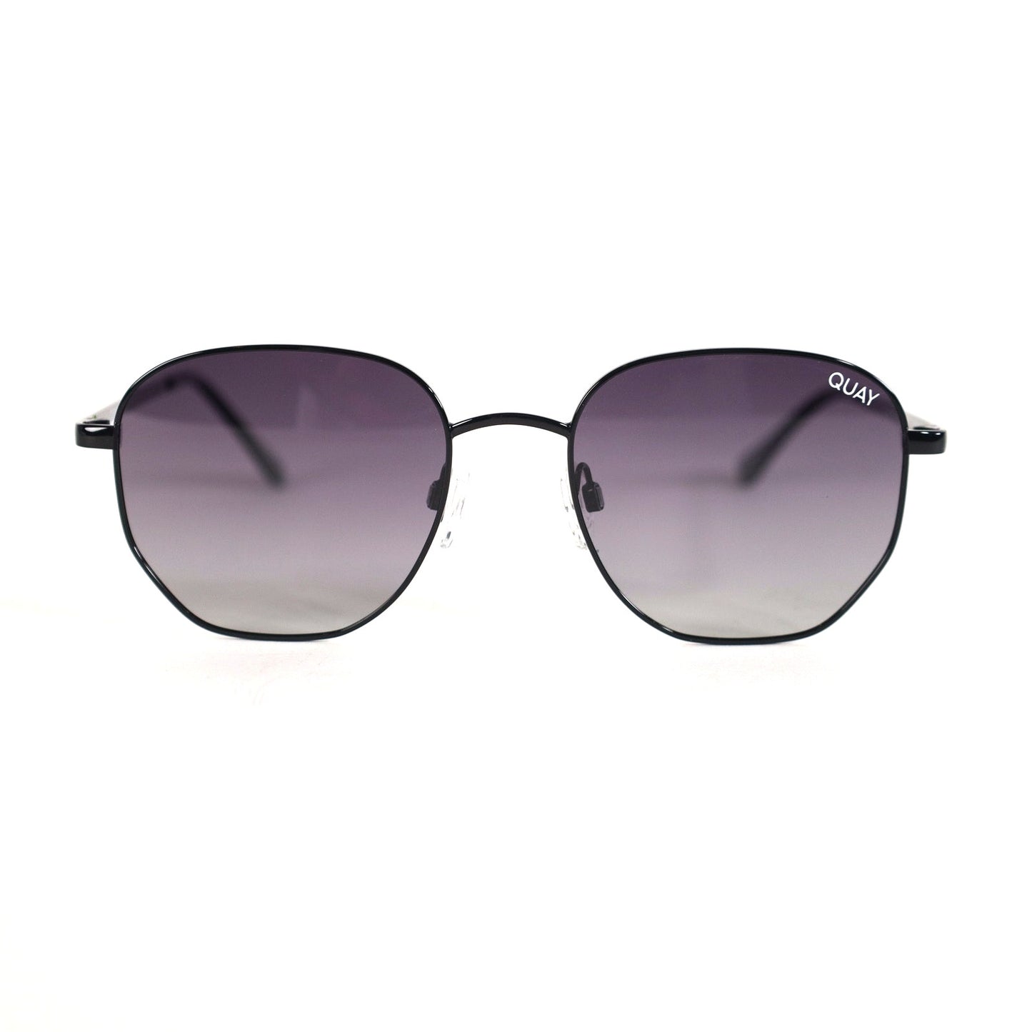 Quay Australia BIG TIME Round Polarized Sunglasses - Black / Smoke