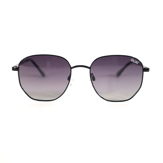 Quay Australia BIG TIME Round Polarized Sunglasses - Black / Smoke