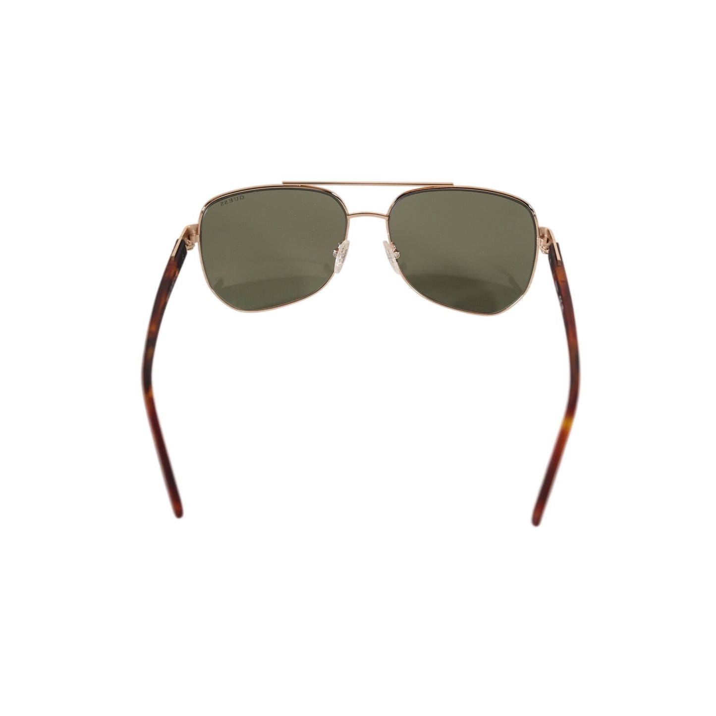 GUESS Metal Pilot Aviator Sunglasses – Gold / Green