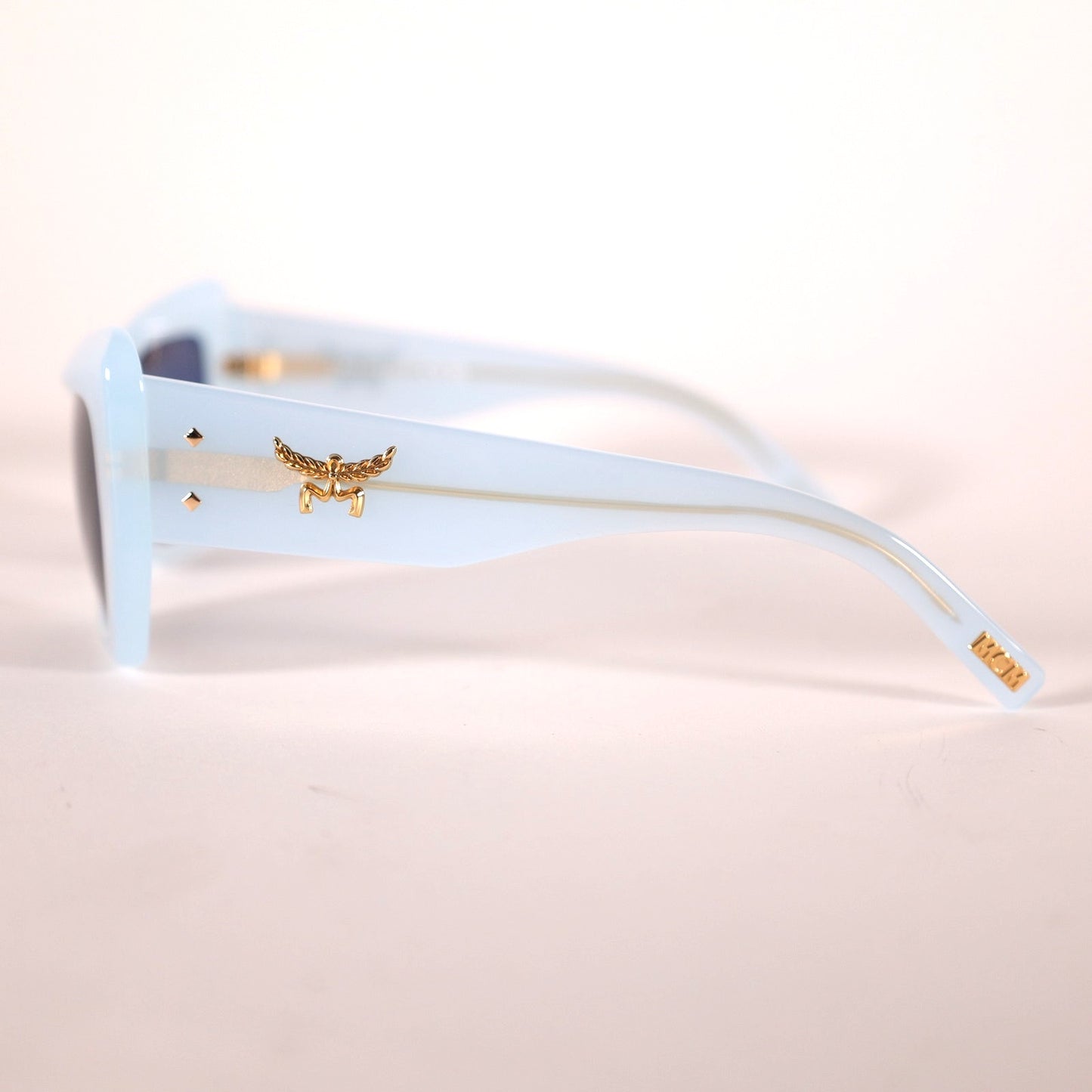 MCM Cat Eye Rectangle Sunglasses - Shiny Light Blue / Smoke