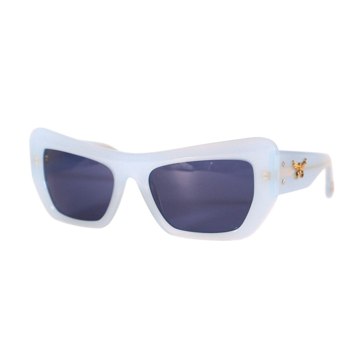 MCM Rectangle Cat Eye Sunglasses - Shiny Light Blue / Smoke