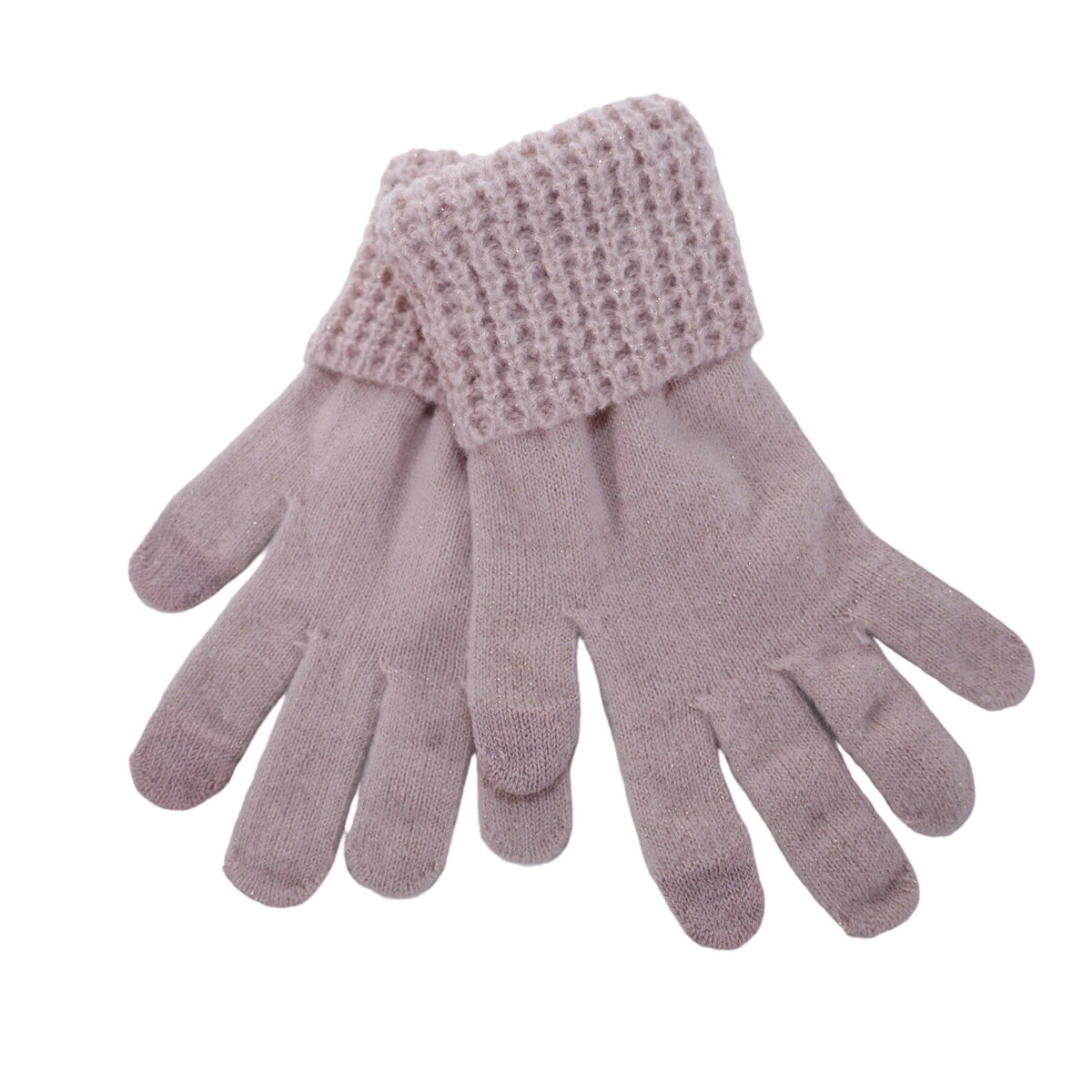 Style & Co Womens Knit Gloves - One Size - Glitter Blush
