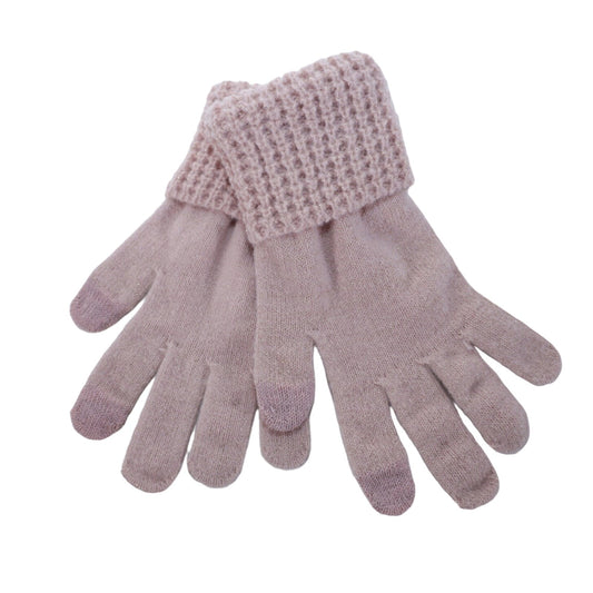Style & Co Womens Knit Gloves - One Size - Glitter Blush