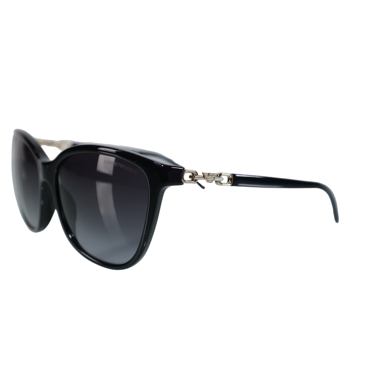 Emporio Armani Cat Eye Womens Sunglasses - Black/Gradient Grey