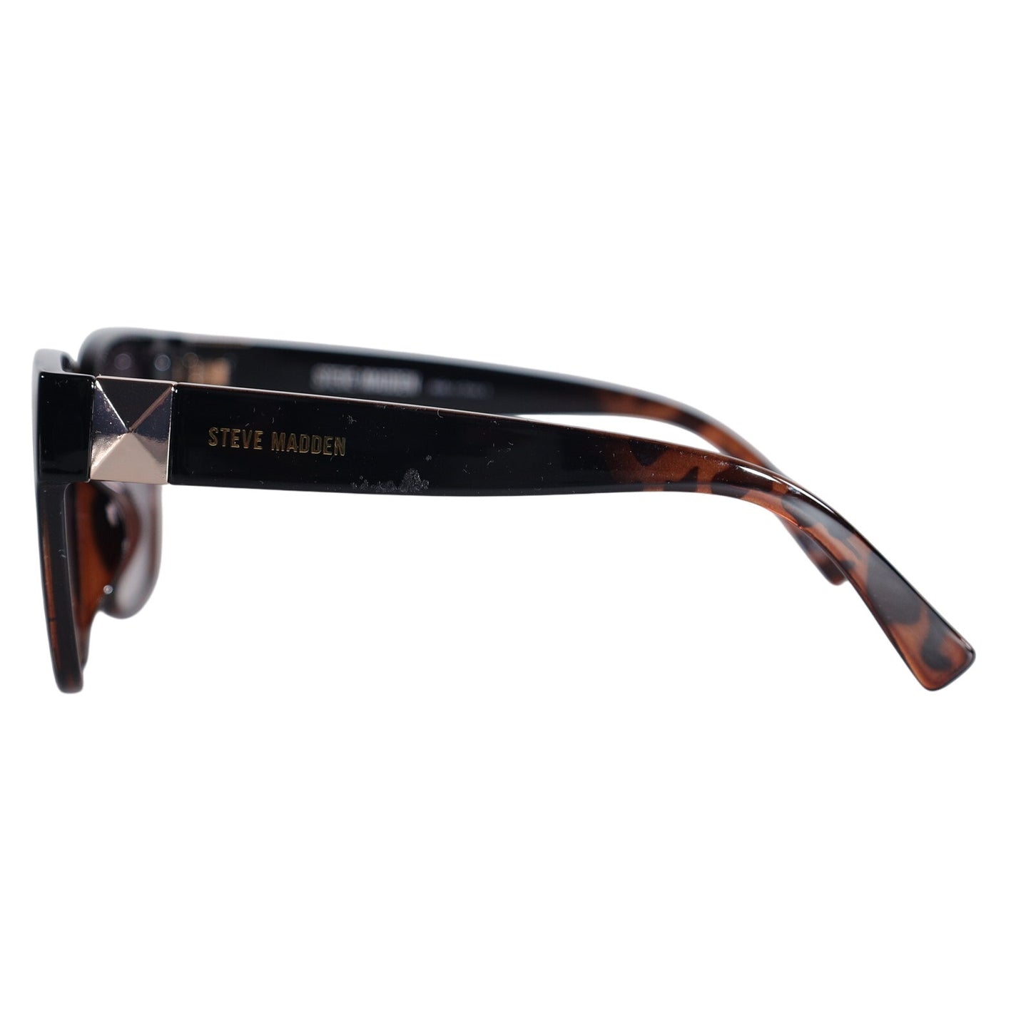 Steve Madden SAYRA Square Sunglasses - Black Tortoise / Smoke Gradient