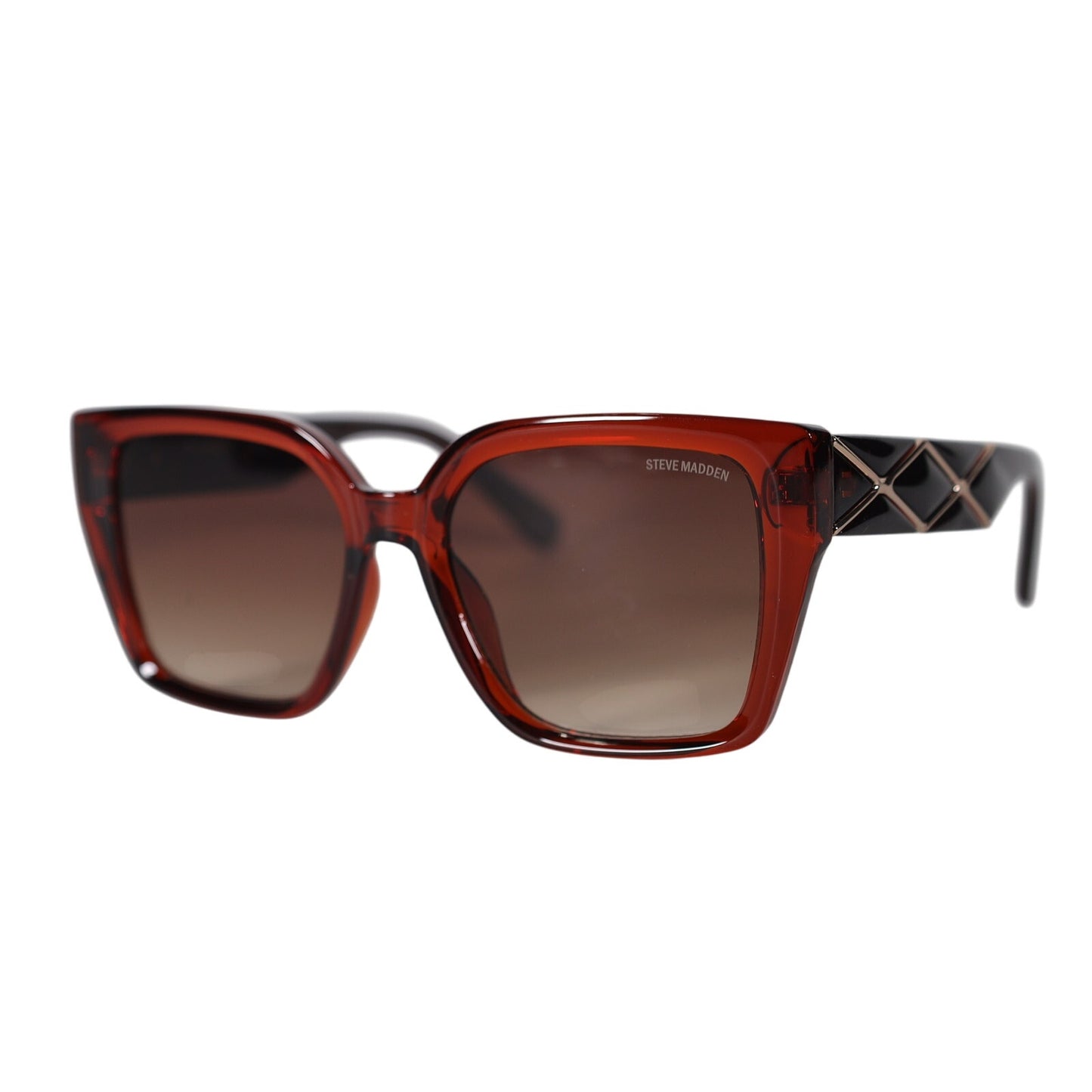 Steve Madden POPPYN Oversized Square Sunglasses – Brown / Brown Gradient