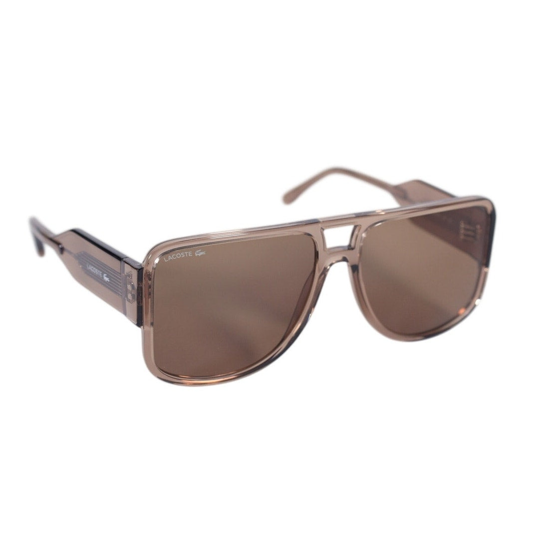 Lacoste Oversized Square Navigator Sunglasses - Light Brown / Brown