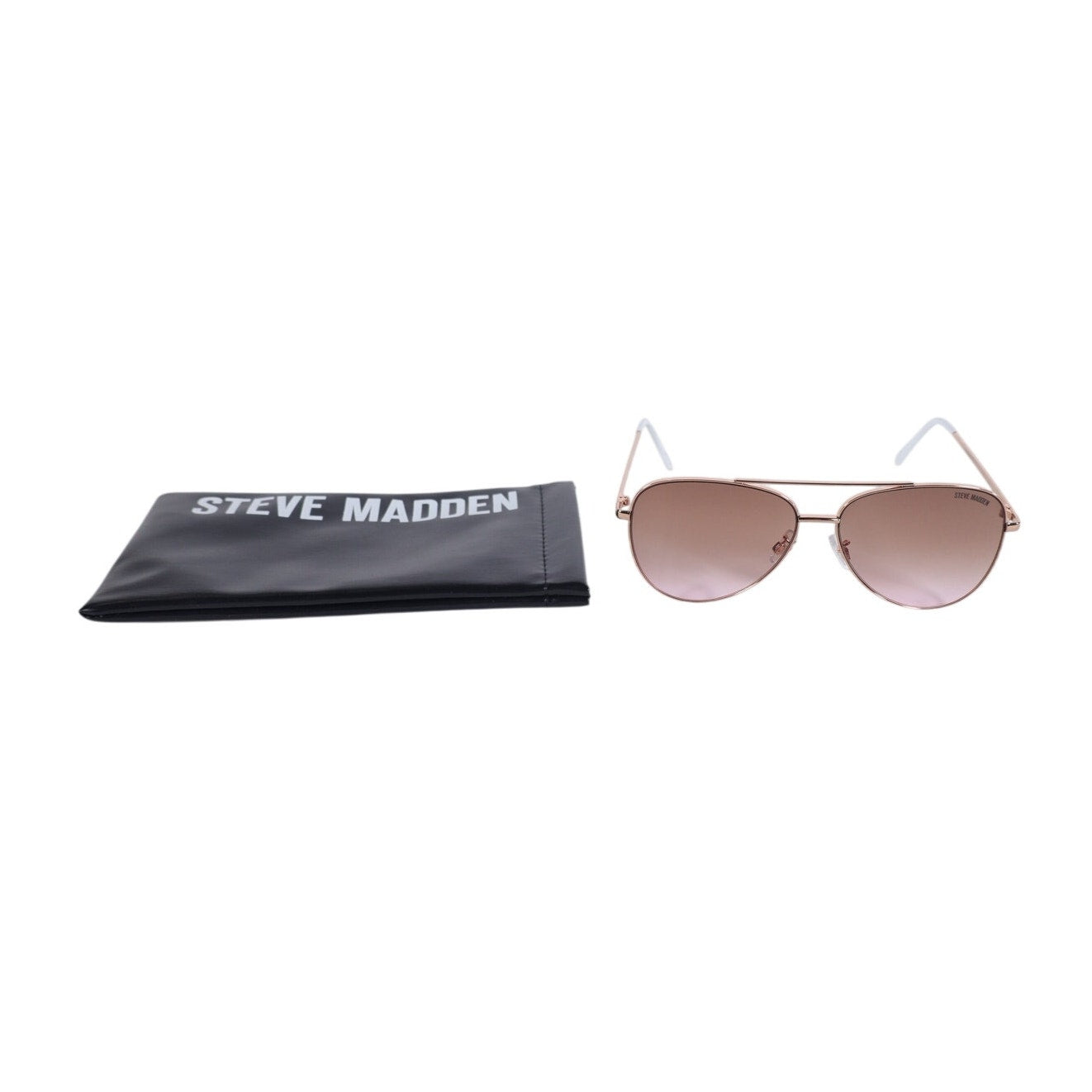 Steve Madden SANTANA Metal Aviator Sunglasses - Rose Gold / Pink Gradient