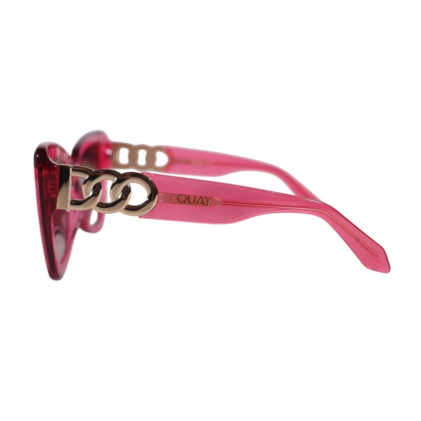 Quay Australia CHAIN REACTION Oversized Butterfly Sunglasses - Pink / Brown