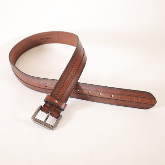 Tommy Hilfiger Brown Leather Men's Belt - Size 30/32
