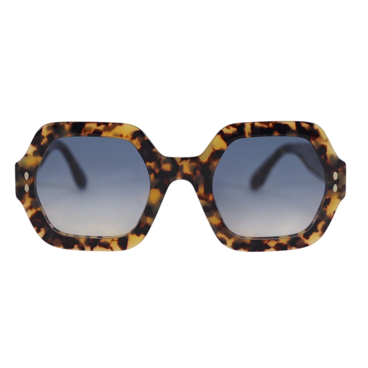 Isabel Marant Oversized Square Womens Sunglasses-Yellow Havana/Blue Gradient