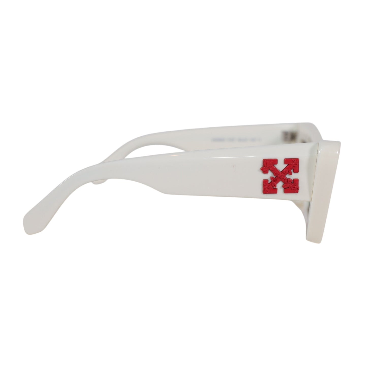 Off-White Narrow Geometric Rectangle Butterfly Sunglasses - White/Grey
