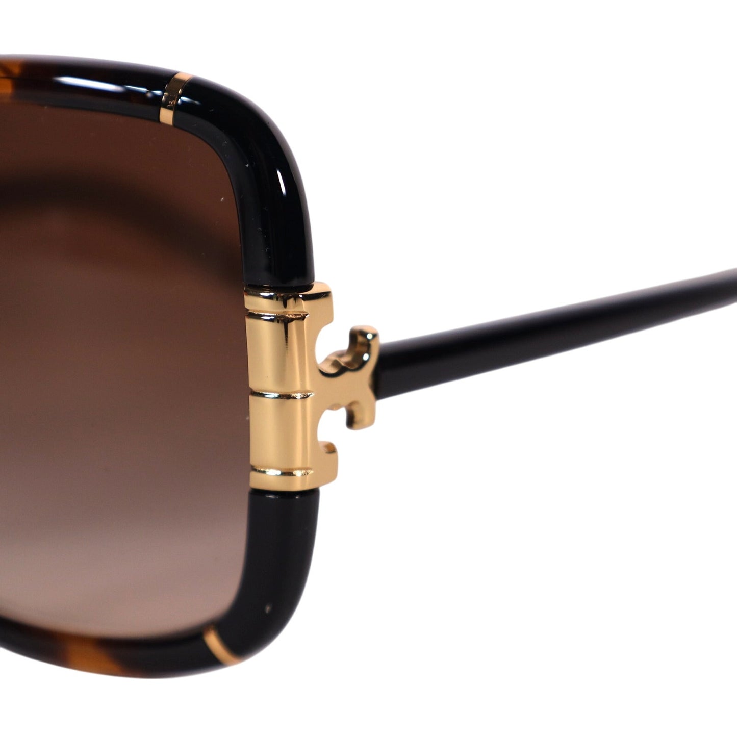 Tory Burch Eleanor Oversized Square Womens Sunglasses-Dark Tortoise/Brown