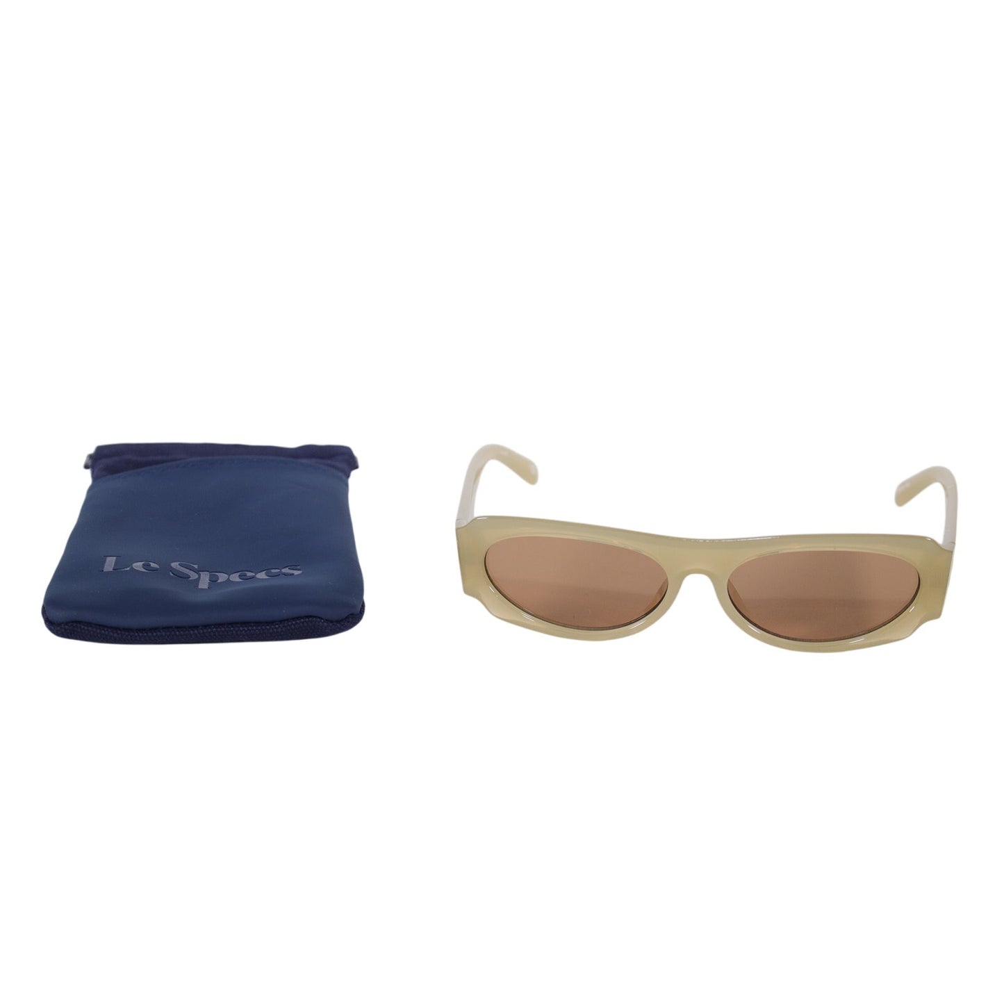 Le Specs LONG NIGHTS Narrow Rectangle Sunglasses - Pistachio / Brown