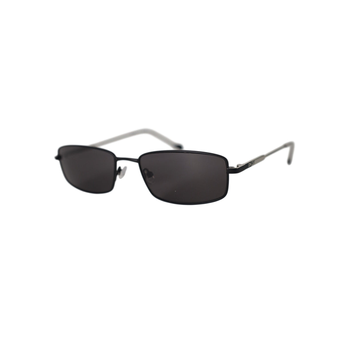 DKNY Slim Rectangle Metal Sunglasses - Black / Dark Grey - NWT