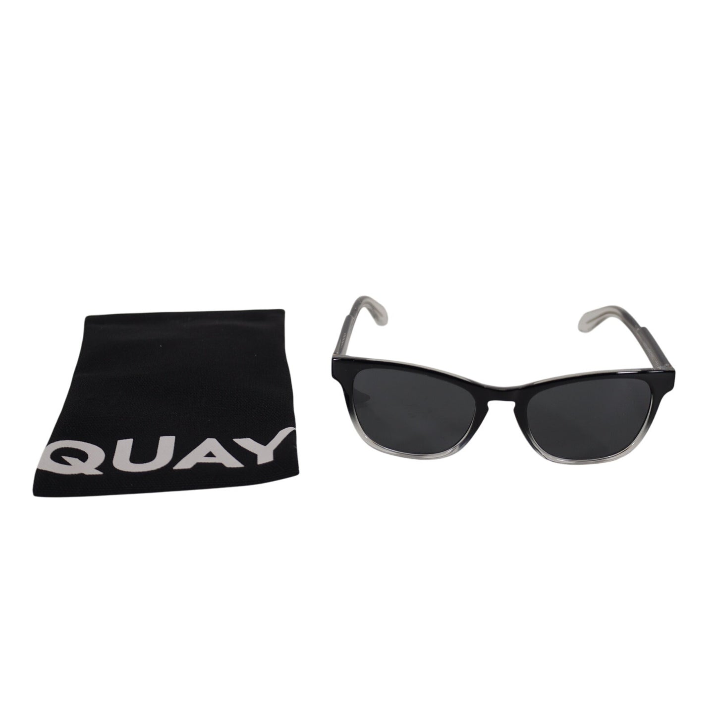 Quay Australia HARDWIRE Rectangle Sunglasses - Black Clear / Smoke