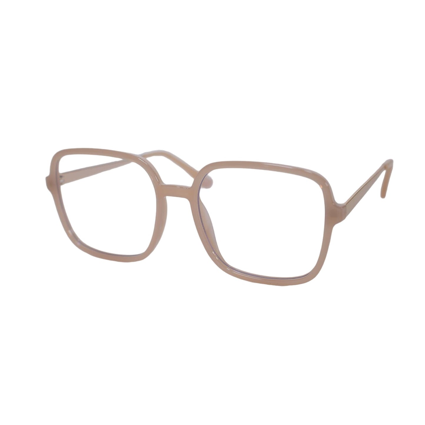 Quay Australia 9 TO 5 Square Blue Light Glasses - Peach/Clear Blue Light