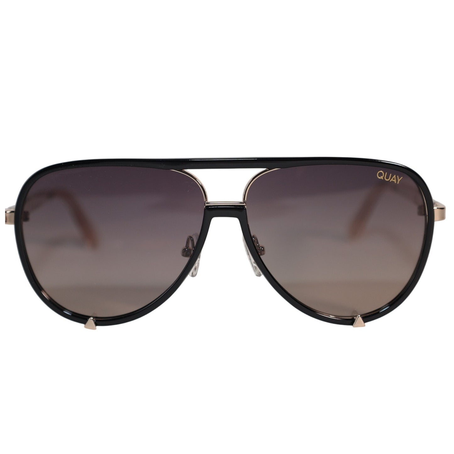 Quay Australia HIGH PROFILE Polarized Sunglasses - Black Gold / Smoke Taupe