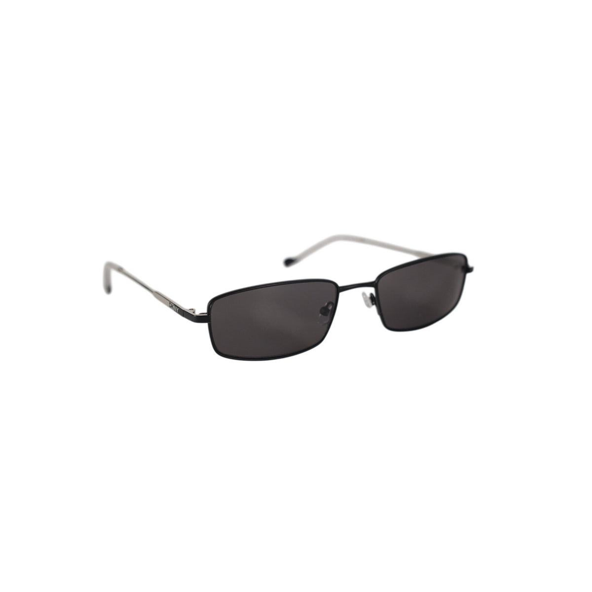 DKNY Slim Rectangle Metal Sunglasses - Black / Dark Grey - NWT