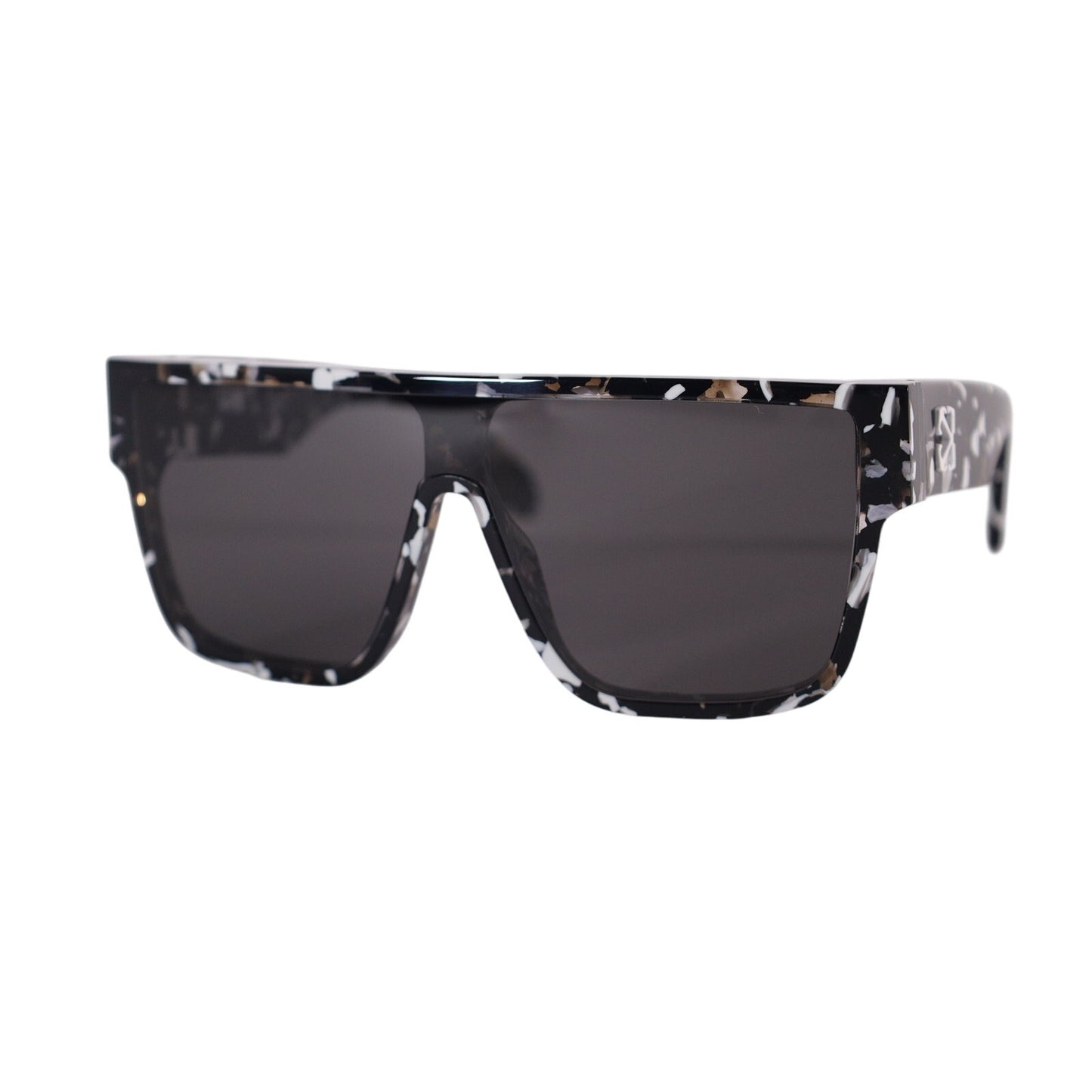 Off-White SYRACUSE Shield Sunglasses - Havana Black / Dark Grey