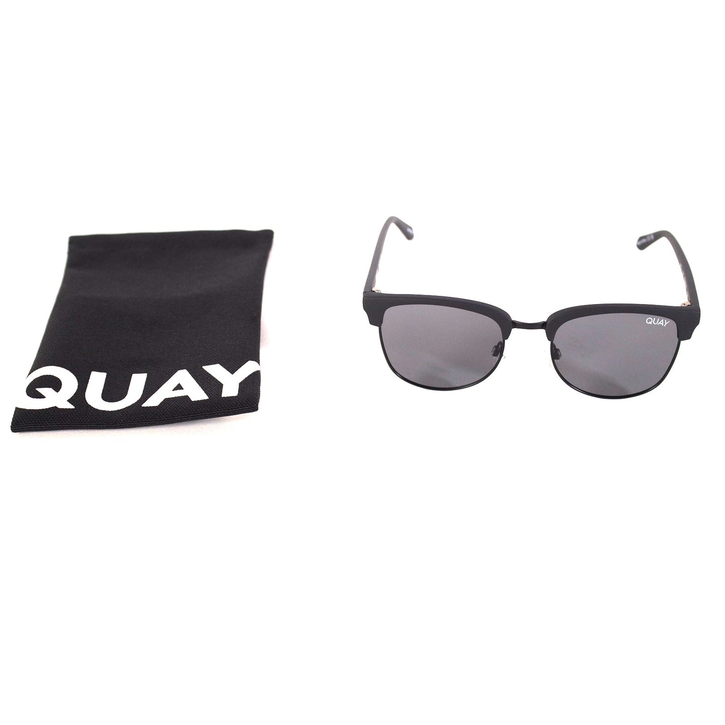Quay Australia EVASIVE Round Polarized Sunglasses – Matte Black / Smoke