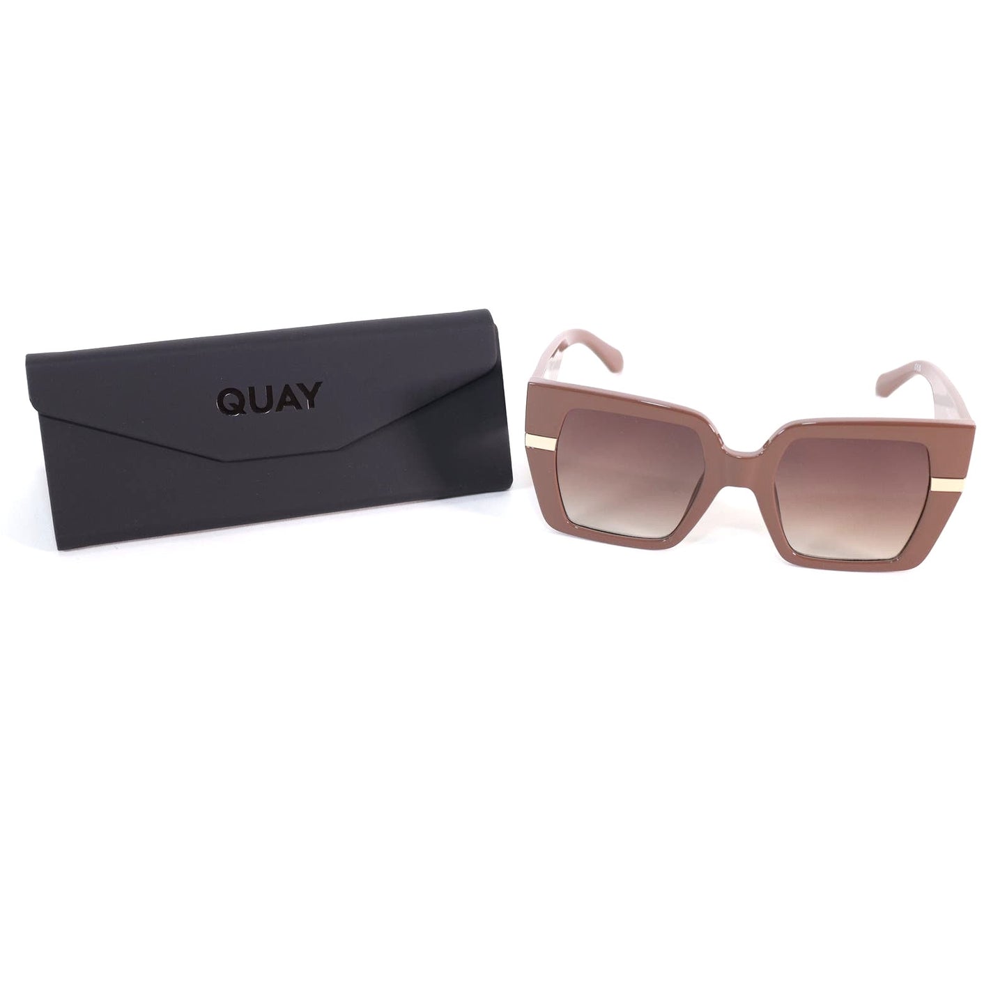 Quay Australia NOTORIOUS Oversized Square Womens Sunglasses - Doe/Brown